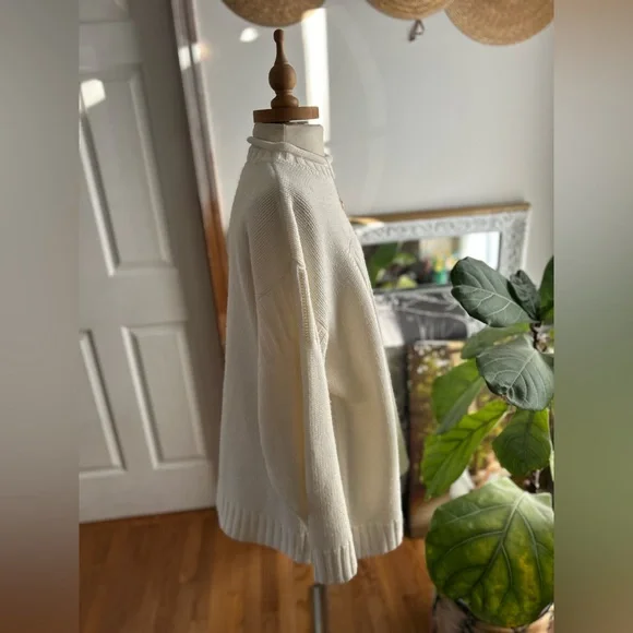 Vintage 90’s Cream Cowl Neck Oversized Sweater - Picture 5 of 7